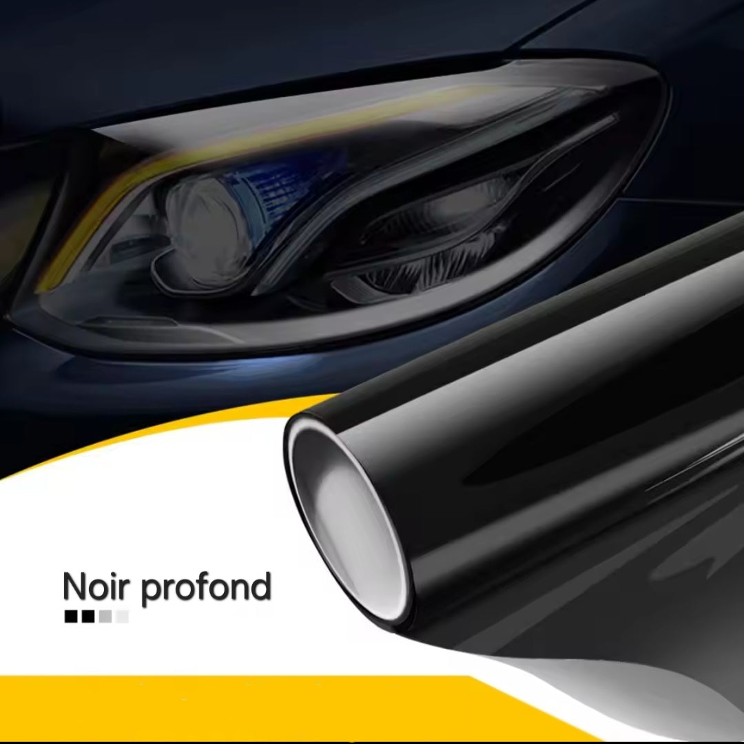 Film vinyle teinter pour Feux et phare de voiture, antibrouillard, différents noire en PVC, 50cm x 200cm