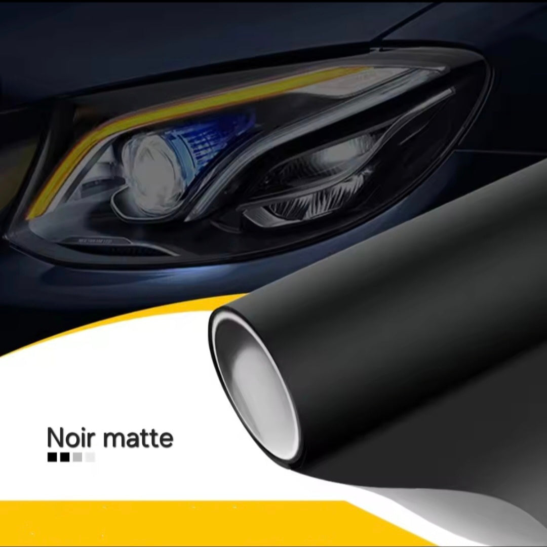 Film vinyle teinter pour Feux et phare de voiture, antibrouillard, différents noire en PVC, 50cm x 200cm
