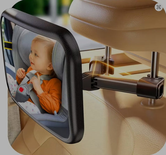 Rétroviseur de siège auto pour bébé, conçu avec un style crochet pour bébé. Rétroviseur non secouant